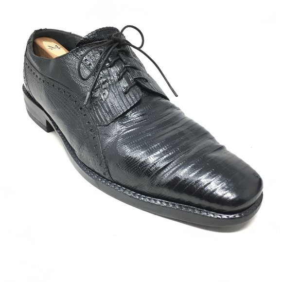 David Eden Oxfords Shoes Size 10 Black Full Lizard